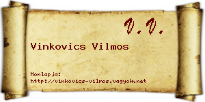 Vinkovics Vilmos névjegykártya